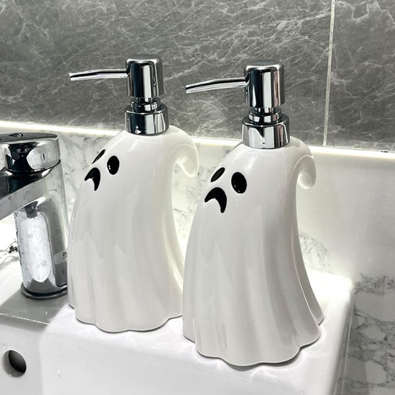Kreatywna butelka na płyn do dezynfekcji rąk ceramiczny dozownik mydła łazienka duża pojemność butelka z pompką na Halloween dekoracja łazienki hotel