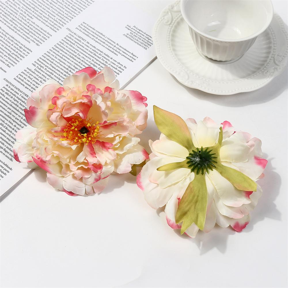 3Pcs Artificial Peony Flowers Heads 12CM Big Silk Fake Flower for Home Decor Wedding Decoration DIY Crafts Wreath Accessories