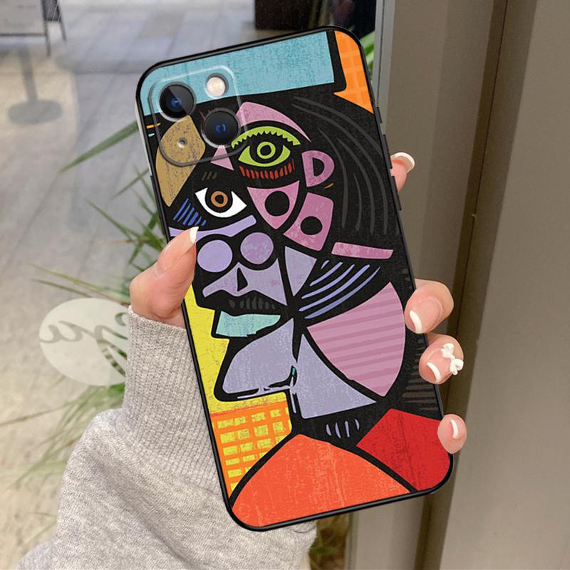 Picasso Abstrakte Kunst Malerei Hülle Für iPhone 17 Pro Max 16 15 13 12 11 14 Pro Max Plus 13 12 Mini 16e 17 Air Rückabdeckung