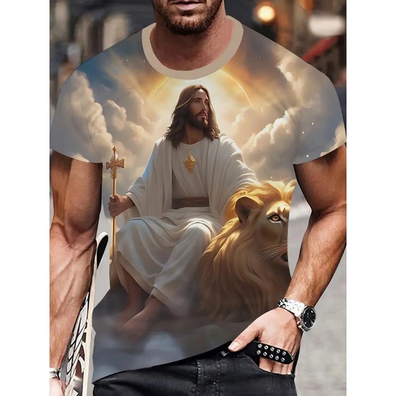 Jesus Christ T-Shirt For Men Women 3D Printed Tees Summer Fashion Casual Short Sleeve T Shirts O-Neck Oversized Kids Clothing