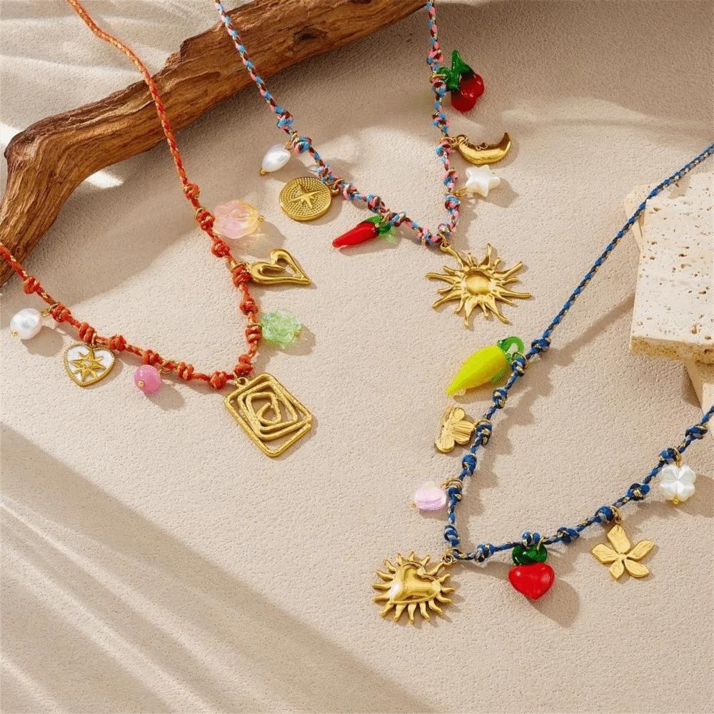 Multi-Pendant Shell Pendant Necklace Ocean Series Clavicle Necklace Starfish Necklace  Summer