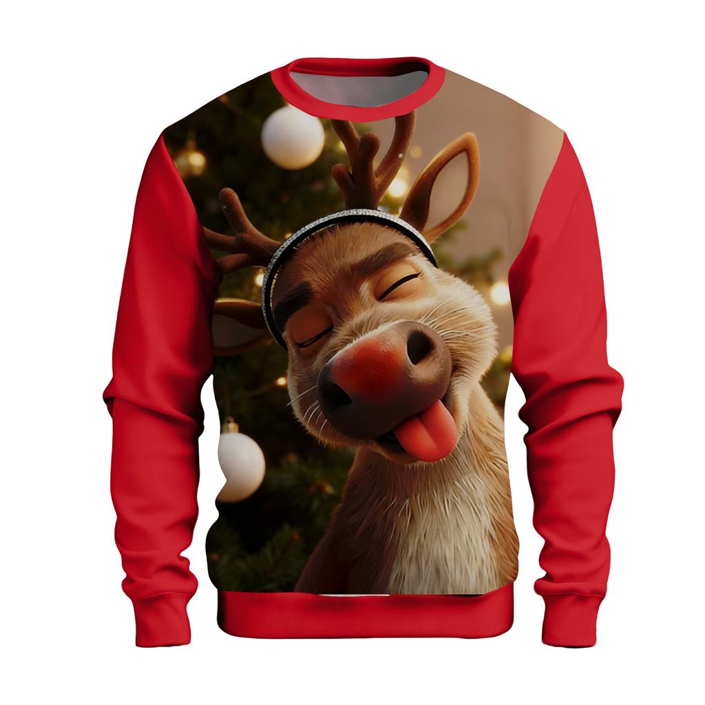 Christmas Print Loose Men's Hoodie