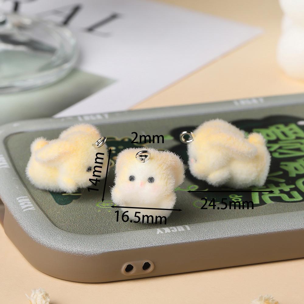 1pcs Resin Flocking Cute Cartoon Pendant DIY Pendant Jewelry