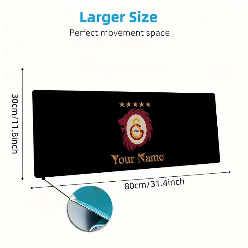Galatasaray S Custom Name Large Size Mouse Pad Large Gaming Table Cushion Non-slip Laptop Tablet Big Mousepad XXL Mat Mini PC Playmat With Lock Edge