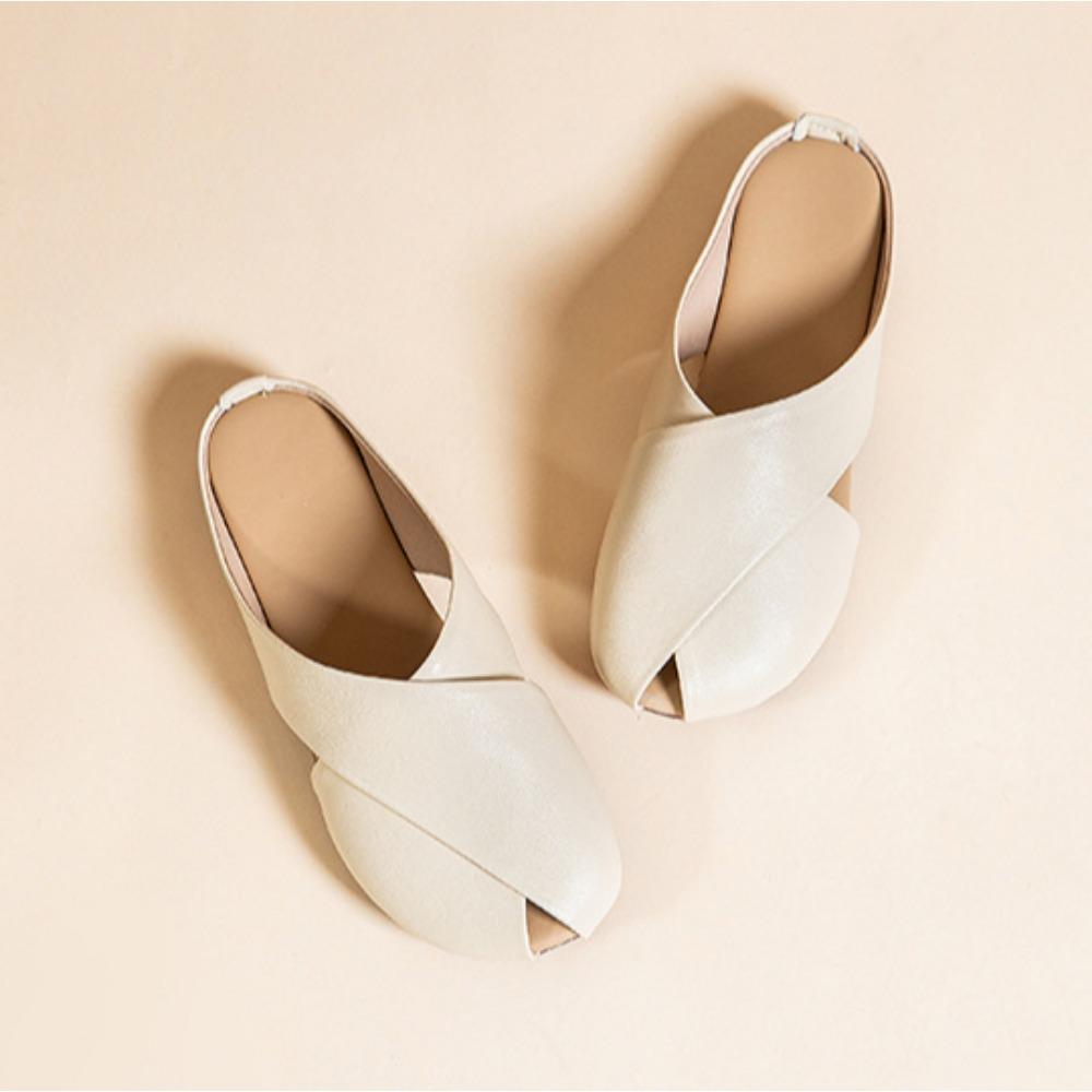 Papuci la modă cu gură de pește pentru femei, primăvară/vară, noi, papuci cool de purtat pentru femeile însărcinate, papuci casual din piele de oaie cu talpă plată