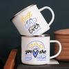 Drinks Water Cup Best Dad Ever Enamel Coffee Mugs Bonfire Party Drink Beer Wine Juice Mug Dessert Cocoa Milk Handle Cup