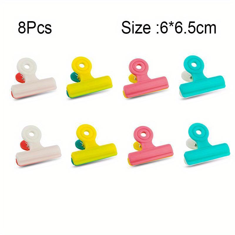 

8 шт./лот, многофункциональные зажимы для чипсов для пакетов, зажимы для свежих продуктов, зажимы для фотофайлов, воздухонепроницаемая ручка разных цветов для кухонного уплотнения 8pcs