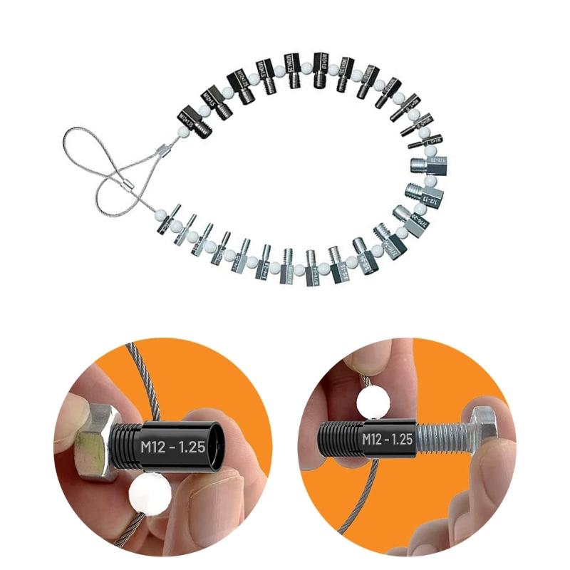 Convenient Nut & Bolt Thread Gauge Nut & Bolt Thread Size Measurement 26 Assorted Gauges for Quick Size Confirmation