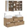 Bathroom Furniture Set 4 Pcs Artisan Oak Engineered Wood and Glass