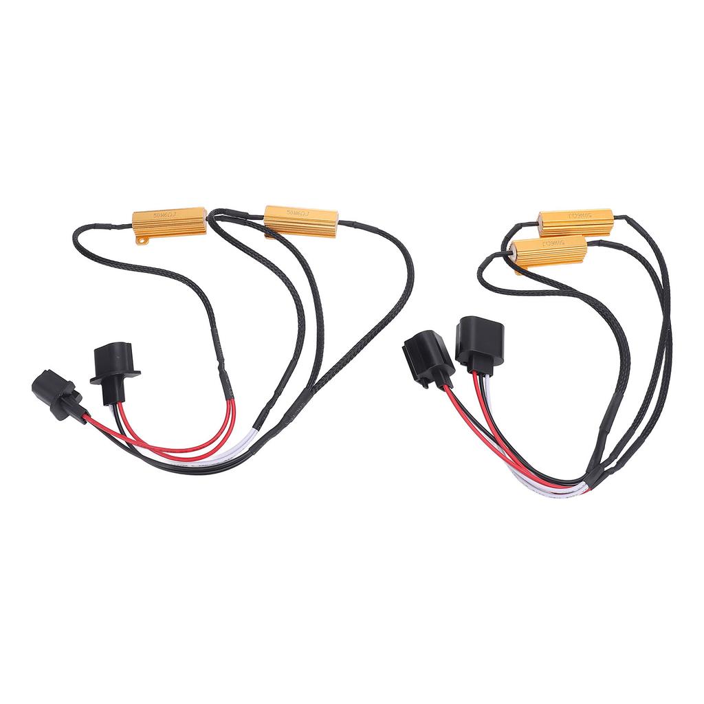 2 Pcs 50W LED Load Resistor 6ohm Anti Flickering Plug and Play LED Bulb Decoder for Turn Signal Daytime Running Light