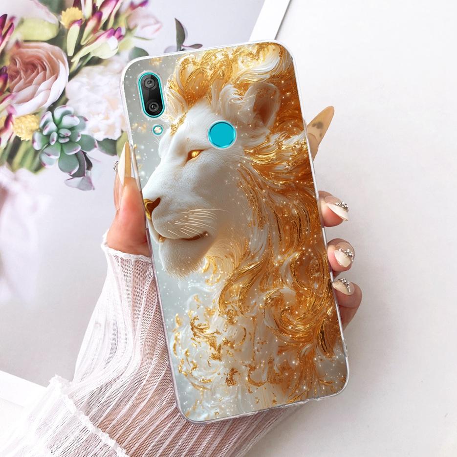 For Huawei Y7 Prime 2019 Case DUB-LX3 Cute Lion Fashion Painted Cover Soft Slim Phone Case For Huawei Y7 Pro 2019 Y 7 2019 Shell