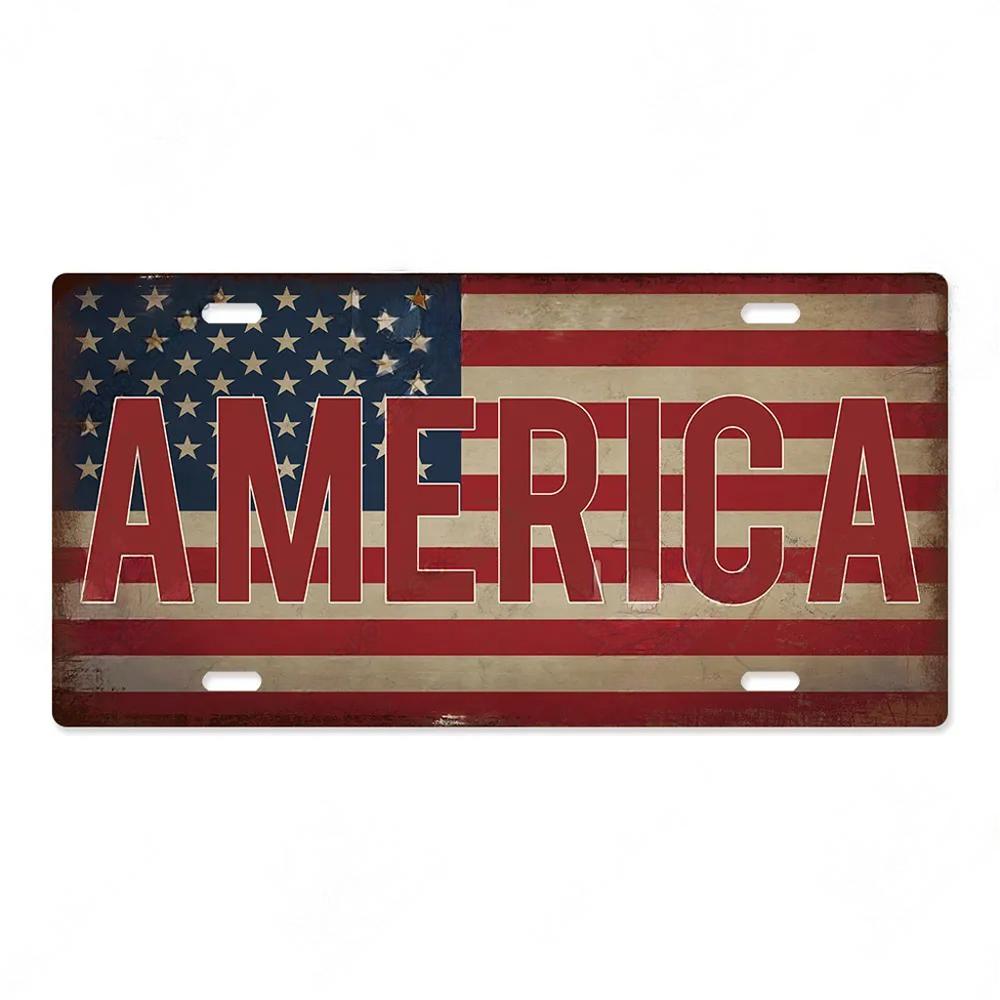 FJ Country National Flag Metal TinSigns Decor License Plate Plaque Metal Vintage Home Wall Decoration for Bar Pub Man Cave