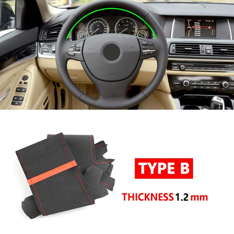 Auto-Lenkrad-Wildleder-Leder-Abdeckung für BMW 5 6 7 Serie F10 F07 F11 2009-2017 F12 F13 F06 2011-2018 F01 F02