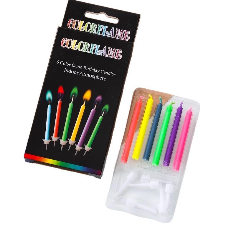 Exclusive Rainbow Flame Birthday Candles Set for Kids - 0.7
