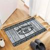 Jack Daniels Whiskey Rug Dark Wood Rivet Frame Logo Print Area Rug Floor Mat