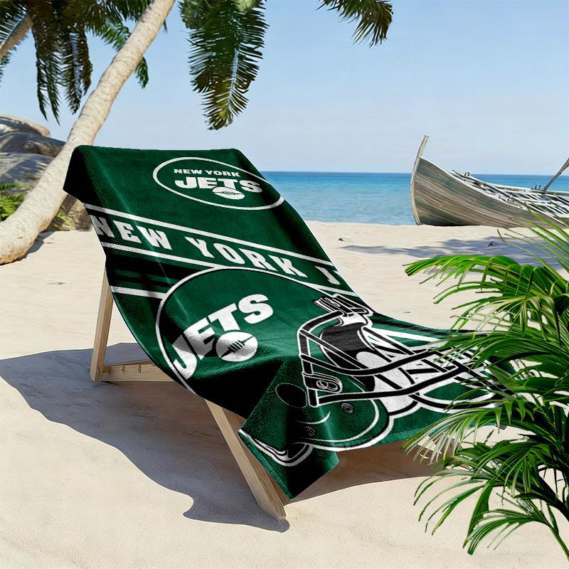 New York Jets Print Beach Towel, Large Soft Quick Dry Towel for Beach Camping Swimming