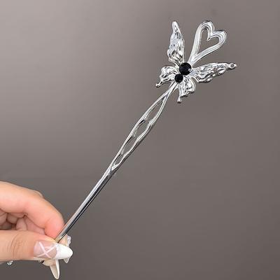 Neue chinesische Retro-Haarnadeln mit Blumen- und Schmetterlingsmotiven, elegante Haarstäbchen für Damen, Hanfu-Haarschmuck