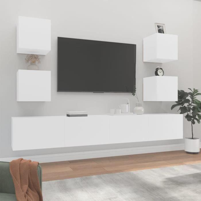 VidaXL Ensemble de meubles TV 6 pcs Blanc Bois d'ingénierie 3114262