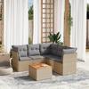 VidaXL Garden Lounge Set with Cushions 6 Pcs Beige Braided Resin 3223637