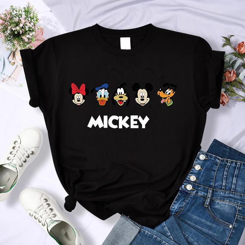 90s Mickey Print Tshirts for Women Fashion Minnie Mouse T Shirt Streetwear FeUnisex Clothes Disney Tshirt