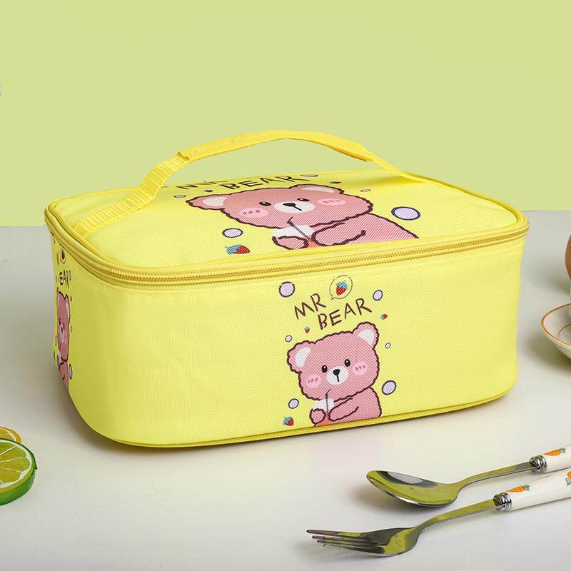 Cartoon Insulated Bento Bag For Kids With Aluminum Foil Lunchbox Carrier For School Or Travel