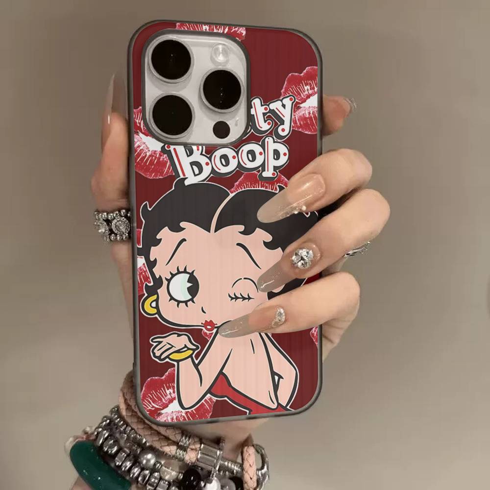 

Anime B-bettyS Sexy Boop Phone Case For IPhone 16 15 17 Pro 11 12 13 14 Pro Max Plus Soft Ripple Silicone Cover Shell iPhone 13