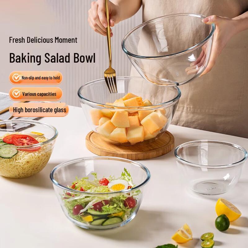 PINYU Heat-Resistant Borosilicate Glass Bowls