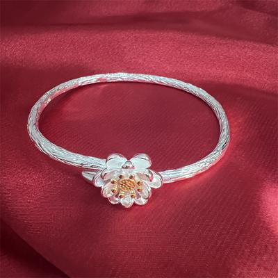 Neue Ankunft 925 Sterling Silber Lotus Manschette Armband Für Frauen Schmuck Geschenke