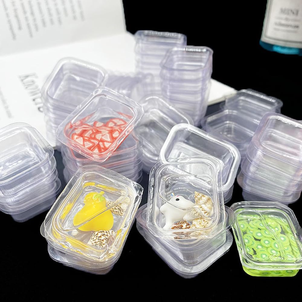 Disposable Acrylic Inner Trays 100-Pack for Mini Cup Palettes, Resin Epoxy Craft Coloring Tools, Silicone Molds, 3.7x3x1cm