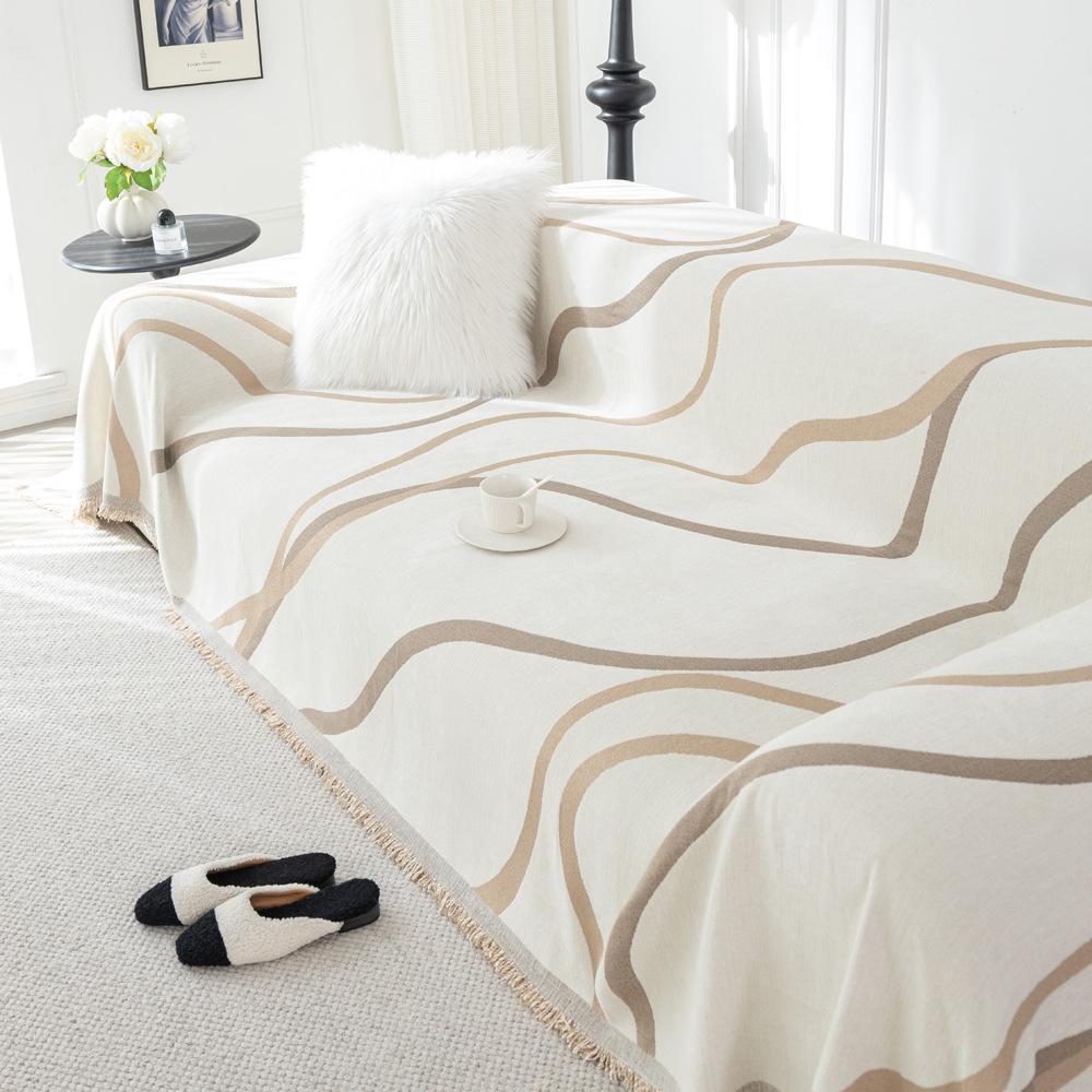 

Чехол для дивана из шенилла, полотенце, чехол для дивана, полотенце, всестороннее покрытие, полосатый чехол для дивана, пылезащитный, универсальная подушка для дивана Four Seasons 180X130