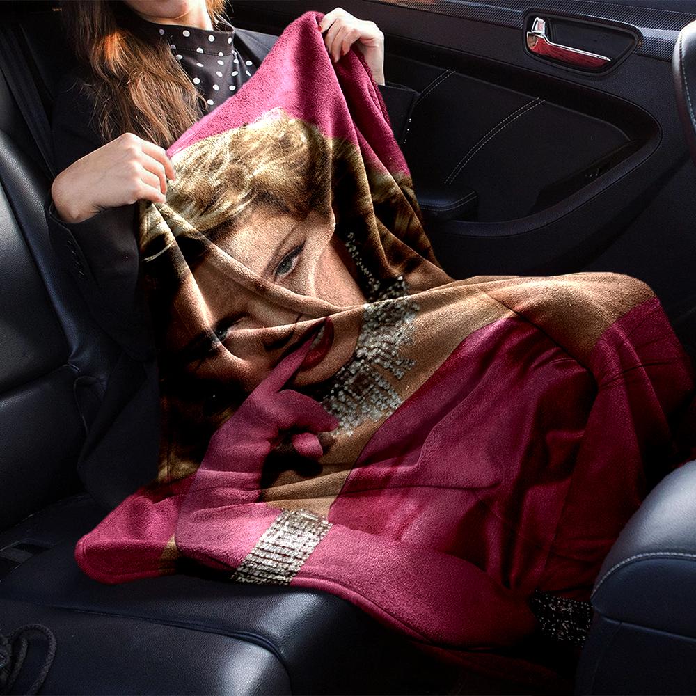 Pink Glamour Portrait Blanket Soft Throw Blanket For Home Bedroom Bed Sofa Travel Office Solid Christmas Blanket