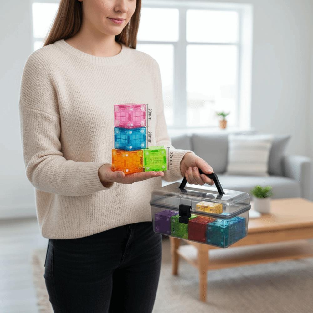 Transparent Magnetic Cubes Construction Toy Colorful Children's Educational Toy  Children