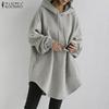 Casual Loose Long Sleeve Drawstring Hooded Pocket Women Sweatshirt