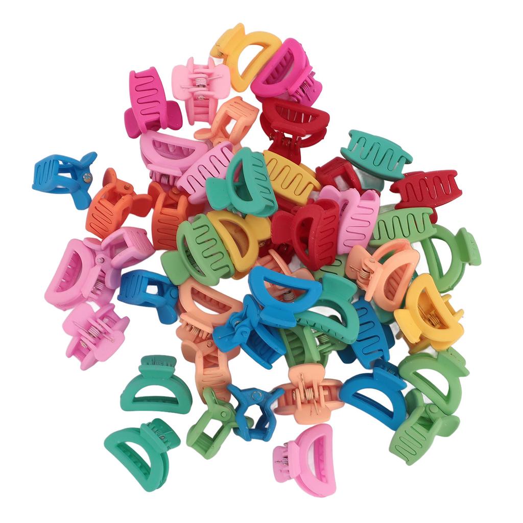 100pcs Mini Hair Clip Curved Moon Shaped Mixed Color Strong Grip Cute Tiny Hair Claw Clip for Ponytail Fine Hair