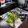Anime Warrior Area Rug, Green Flame Chain Theme Floor Mat, Decorative Carpet for Gaming Room Bedroom, Washable Home Decor Gift