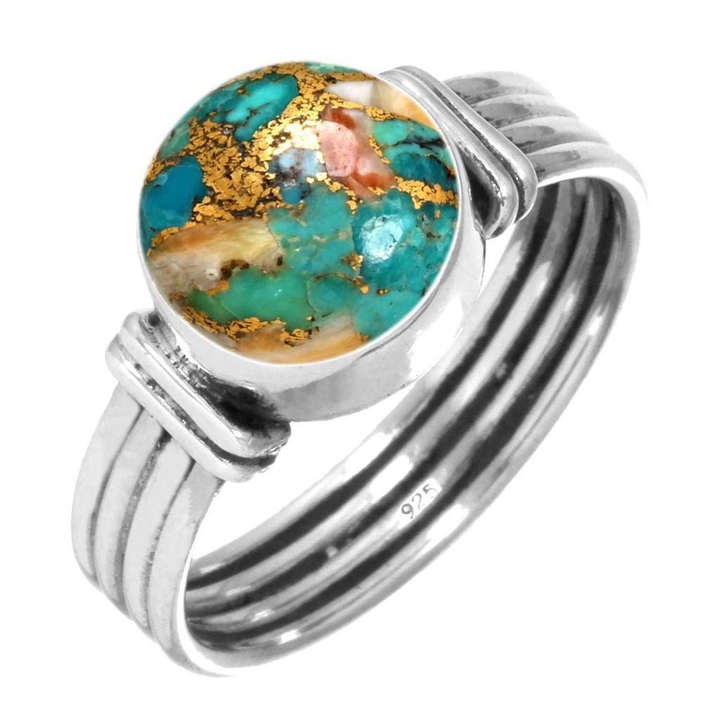 925 Sterlingsilber Ring Damen Edelstein Handgefertigter Schmuck Muttertagsgeschenk Mookait Montana Achat Moosachat Stachelige Auster Rhodonit Shivaauge Vintage