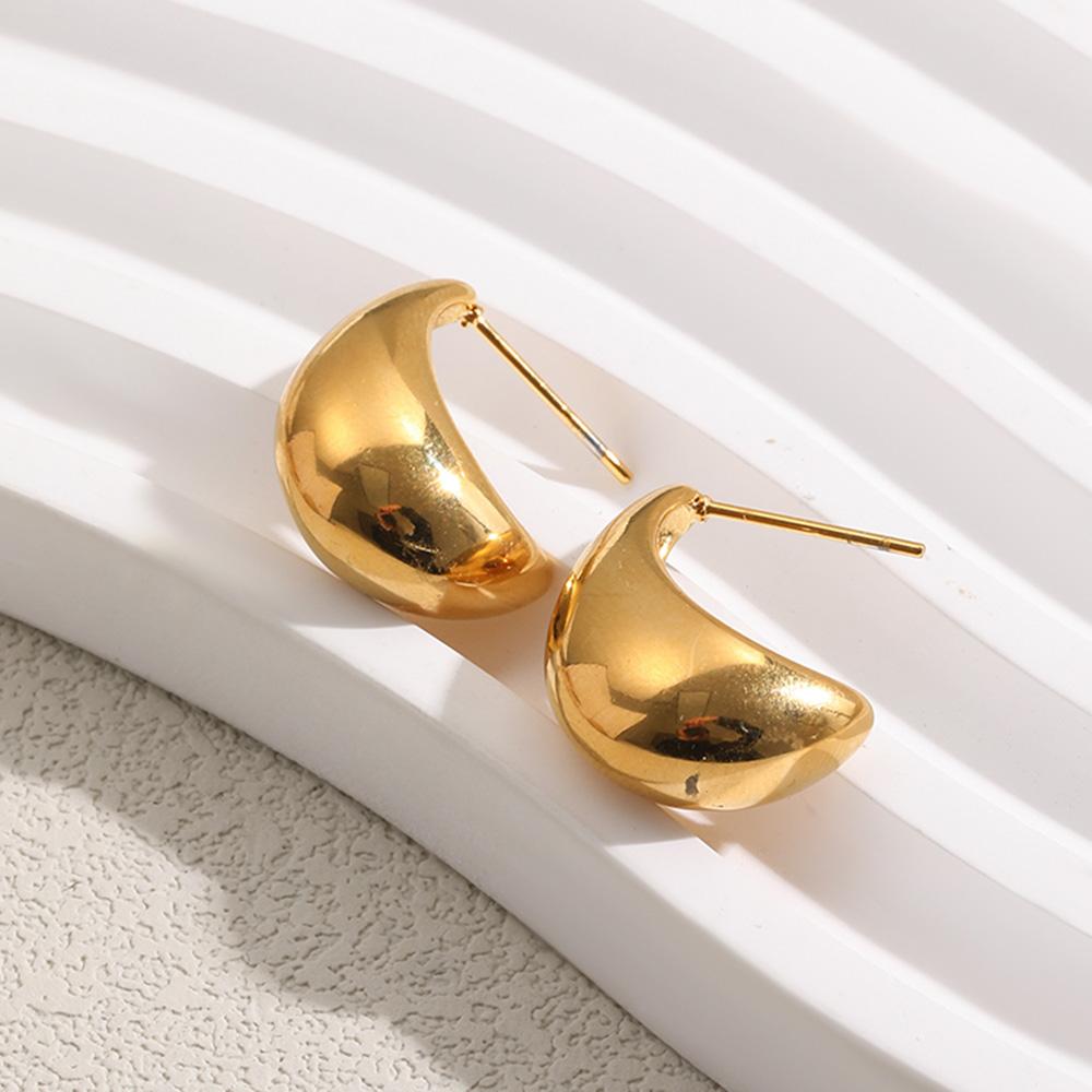 MamacitaSlay 316L Stainless Steel Hollow Stud Earrings 18K Gold Plated Waterproof Jewelry For Women Trendy Minimalist Earrings