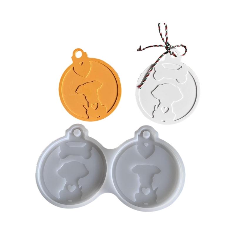 Dog Cats Pendant Silicone Mould Animal Pendant Silicone Mould For Resin Craft Handmade Keychain Charm Jewelry Making