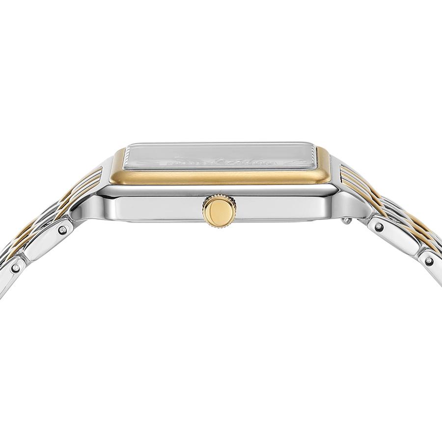 Fossil Damen Raquel Quadratische Quarz-Uhr - 26mm Edelstahlgehäuse mit Perlmutt-Zifferblatt, Perfektes Geschenk ES5305
