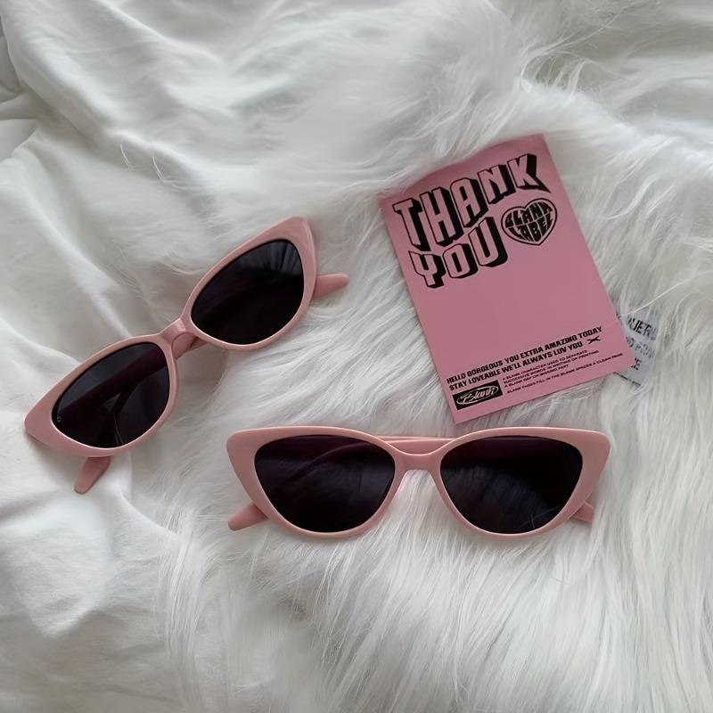 2pcs High-end Retro and Versatile Cat Eye Pink Women s Glasses, Niche Face Enhancing Small Frame