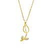 Korean Cat's Eye Tulip Necklace – Elegant, Personalized Clavicle Pendant