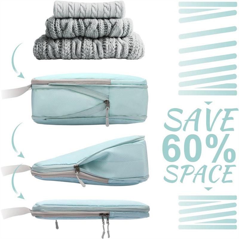 Compression Packing Cubes For Suitcases Travel 4 Set Expandable Travel Bags Organizer For Luggage
