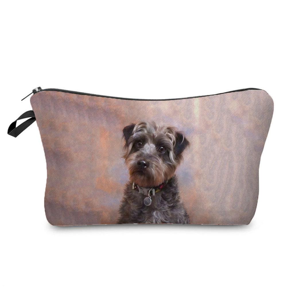 Women Dog Print Cosmetic Bag Toiletries Organize Travel Storage Case 6703 KTB