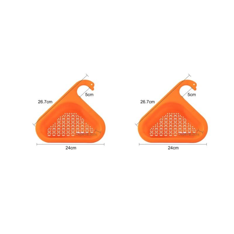 Abflusssiebkorb für Küchenspüle, Filter für übrig gebliebenen Müll, Schwanenform, hängendes Abtropfgestell für Gemüsewaschen, dreieckiges Lagerregal