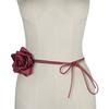 Decorative Rose Flower Rope Belts DIY Woven Waistband Strap Fabric Belt  For Women Lady Girl