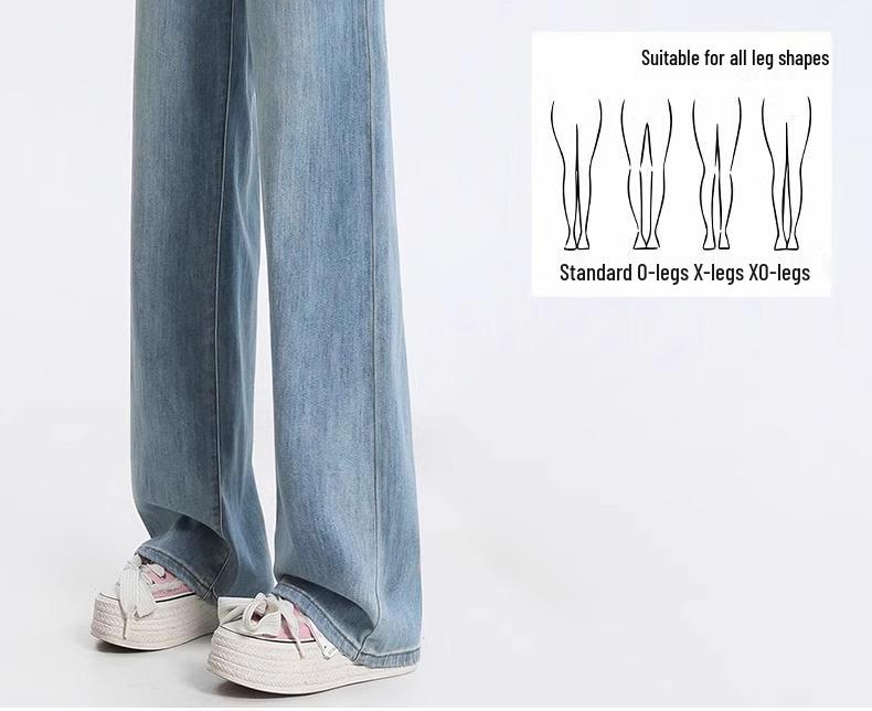 Women's High-Waisted Straight-Leg Jeans - 2025 Spring Retro Slim Fit, Loose and Thin Summer Design