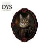 Wooden Animal Frame Ornament Halloween Pet Photo Decoration, with Adhesive Dot, Witch Hat Cat Dog Holiday Decoration Decor, Retro for Home Office