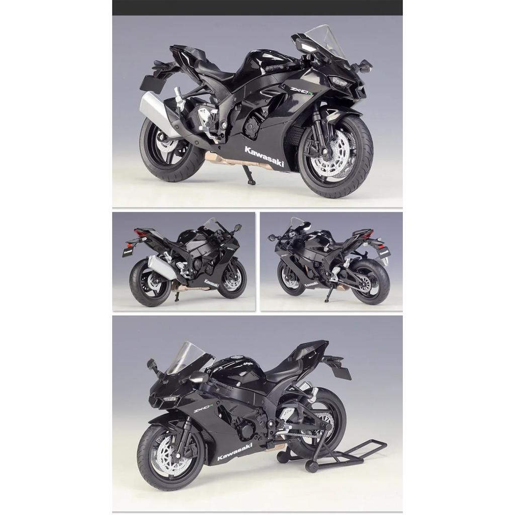 WELLY 1/12 Kawasaki Ninja ZX-10R Heavy Locomoti Alloy Motorcycle Model Metal Toy Cross-country Racing Motorcycle Model Kids Gift