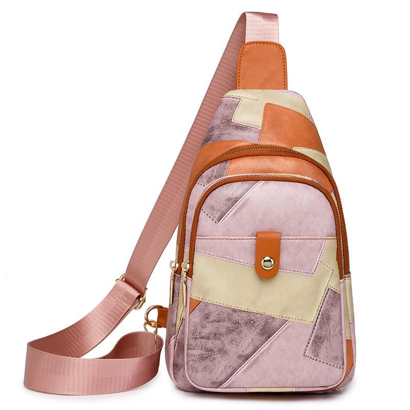 Schultertaschen für Damen, Umhängetaschen, PU-Leder-Rucksack, Schultertasche, Multi-Pocket-Pack mit verstellbarem Gitarrengurt, Damen-Bauchtasche, Brusttasche