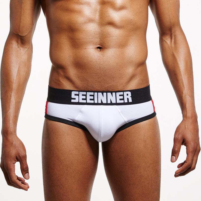 Men s Combed Cotton Triangle Underwear - Seeinner Collection Extra Large белый